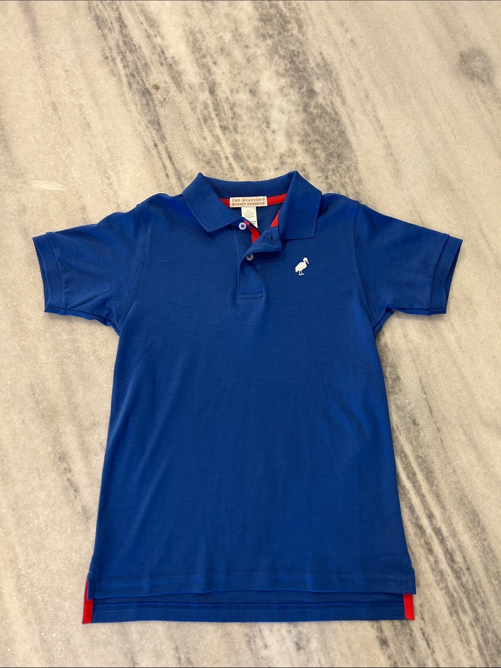 The Beaufort Bonnet Company Boys Prim & Proper Polo sz 7 Royal Blue